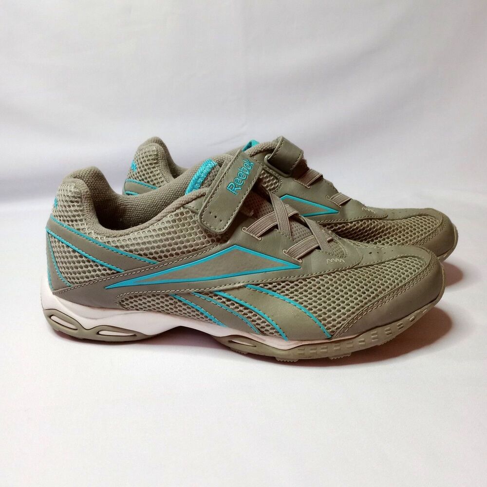 Reebok Women's Athletic Sneakers in Taupe with Teal Accents